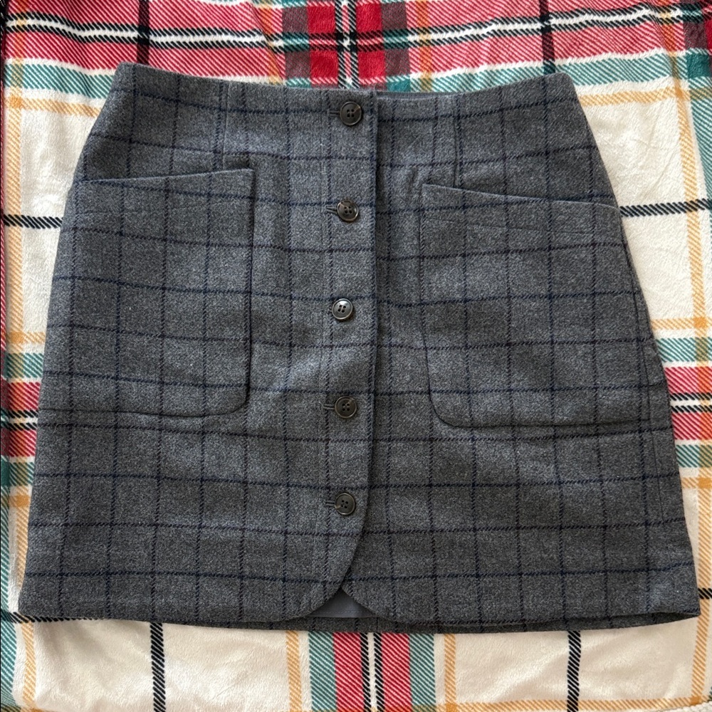 Madewell Charcoal Checkered Mini Skirt